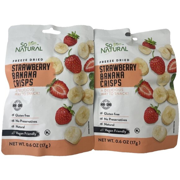 So Natural Freeze Dried Fruit Strawberry Banana Crisps Gluten-Free (Pack of 2) - Picture 1 of 3